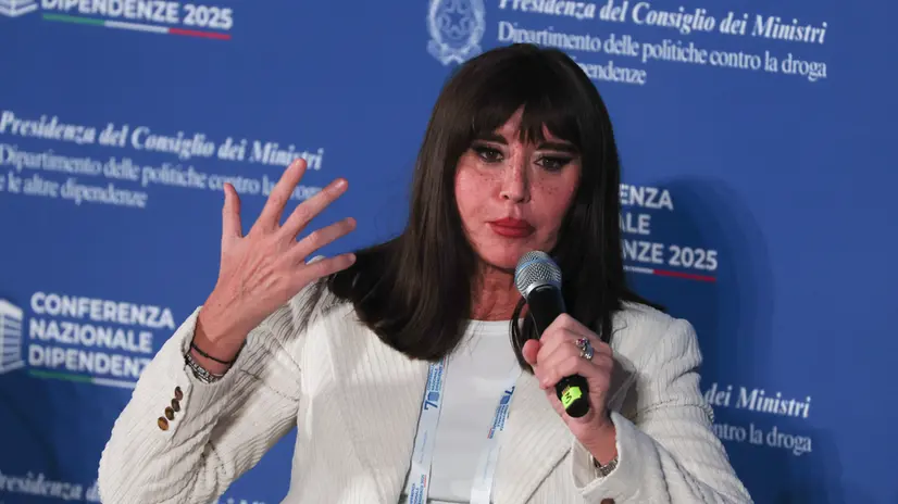 Anna Maria Bernini, Ministro dell'Università e della Ricerca durante la 7 Conferenza Nazionale Dipendenze 2025. Roma, 08 novembre 2025. ANSA/Emanuele Valeri