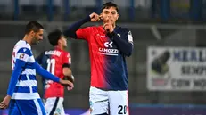 L'esultanza di Caccavo - Ufficio stampa Lumezzane