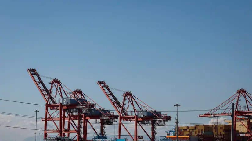 epa12456388 Shipping containers are stacked at the Port of Los Angeles in Los Angeles, California, USA, 15 October 2025. The US and China began charging additional port fees on 15 October 2025, on ocean shipping firms following China’s rare earth export controls in response to new trade restrictions imposed by the Trump administration. EPA/CAROLINE BREHMAN