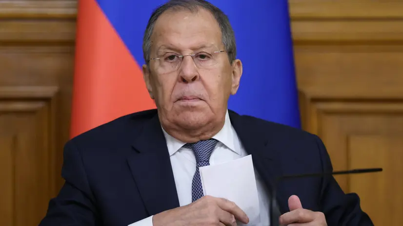 epa12472248 Russian Foreign Minister Sergei Lavrov attends a press conference following talks with his Kazakh counterpart Yermek Kosherbayev in Moscow, Russia, 22 October 2025. EPA/RAMIL SITDIKOV / POOL