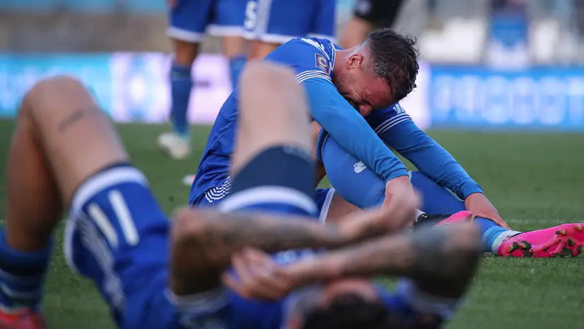 La delusione a fine partita - Foto New Reporter Nicoli © www.giornaledibrescia.it