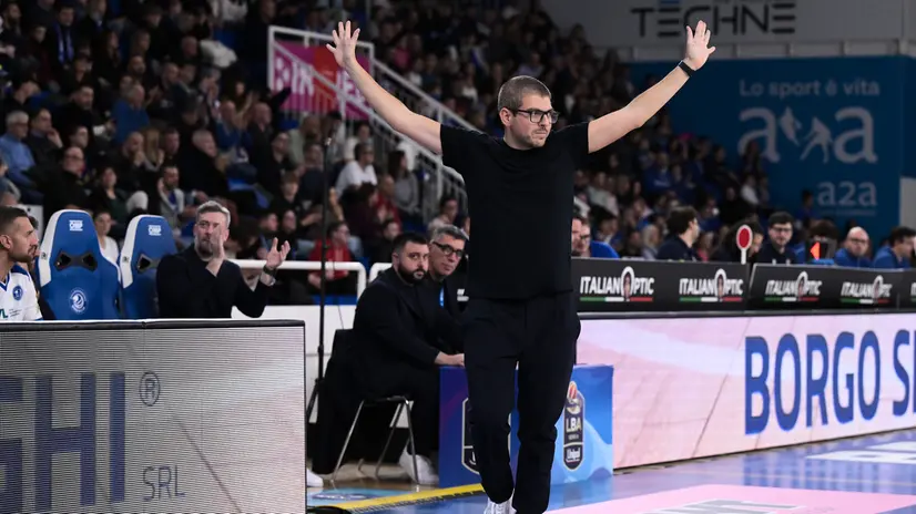 Matteo Cotelli, coach della Germani - Foto New Reporter Comincini © www.giornaledibrescia.it