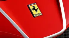 epa06255679 The Ferrari symbol, the Cavallino Rampante (prancing horse) with Ferrari lettering, is seen on a LaFerrari Aperta hybrid sports car in Albert Park, the home of the Australian Grand Prix, in Melbourne, Victoria, Australia, 10 October 2017. More than 100 Ferrari cars have descended on the park as the Italian luxury sports car mark its 70th anniversary in Australia. EPA/JOE CASTRO AUSTRALIA AND NEW ZEALAND OUT