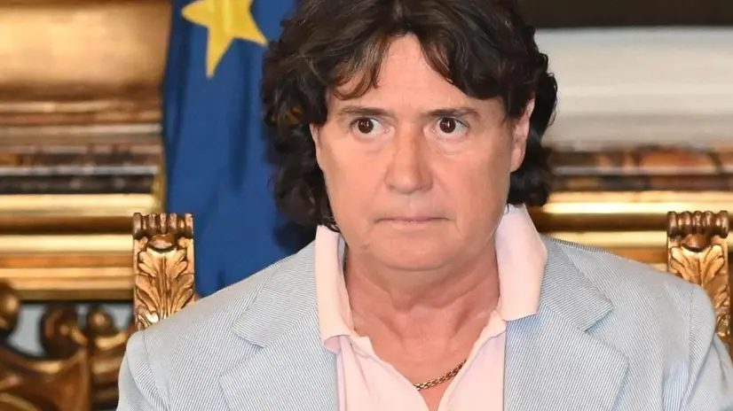 Il vicepremier e ministro dell'Interno Matteo Salvini in prefettura per la firma del protocollo d'intesa tra Ministero dell'Interno e Regione Toscana, rappresentata dall'assessore Stefania Saccardi (D), per l'attuazione del numero unico di emergenza europeo 112, Firenze, 22 Luglio 2019. ANSA/CLAUDIO GIOVANNINI