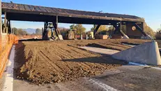 Gli operai al lavoro al casello di Brescia Sud in A21