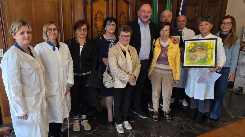 La consegna dell'opera all'Ospedale Civile