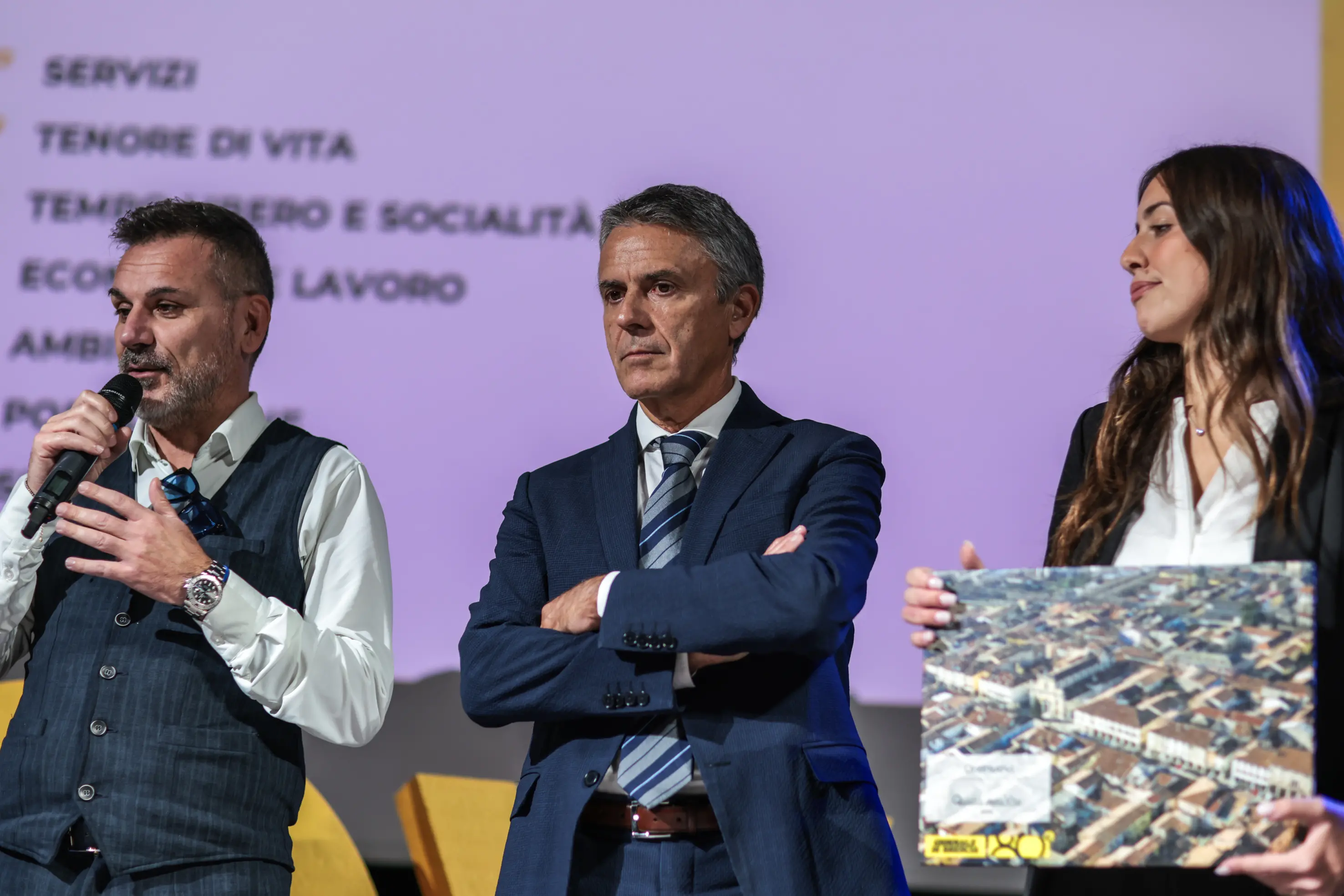 CULTURA PRESENTAZIONE INSERTO QUALITA' DELLA VITA NELLA FOTO UN MOMENTO DELL'EVENTO MAURIZIO VEGGIO DIRETTORE BPER 11/11/2025 newreporter©Comincini