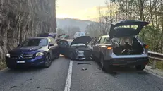 I tre veicoli coinvolti nello scontro - © www.giornaledibrescia.it