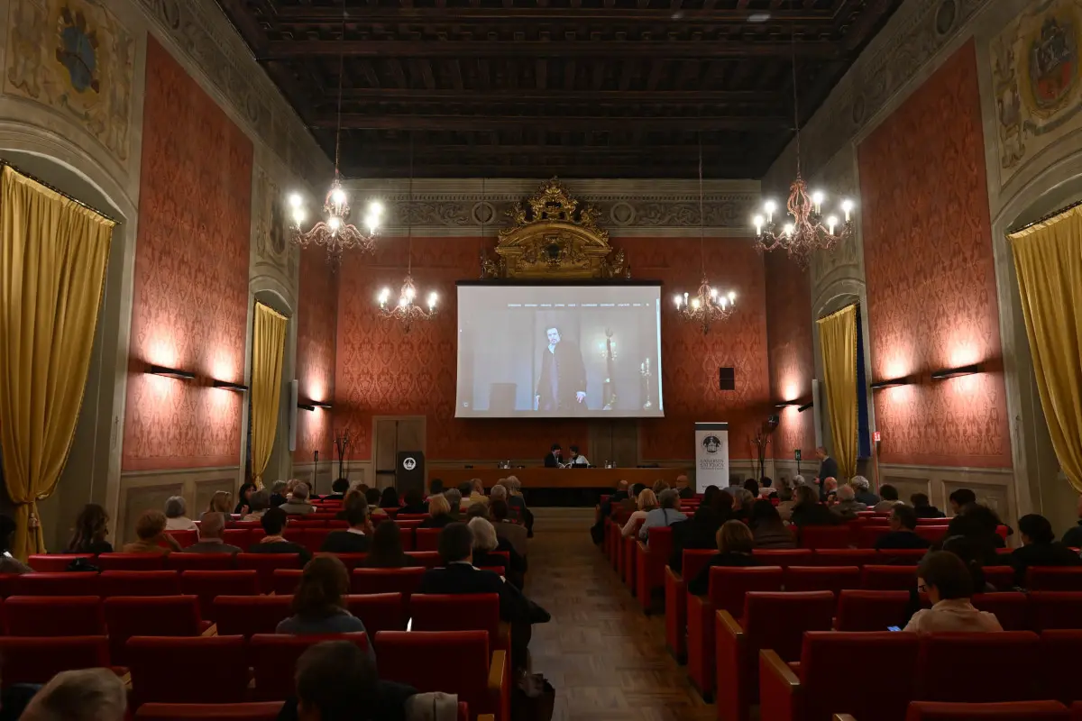 SPETTACOLI BRESCIA CENTRO TEATRALE BRESCIANO AULA MAGNA UNIVERSITA' CATTOLICA INCONTRO CON LUCA MICHELETTI NELLA FOTO SALA 13/11/2025 newreporter©favretto