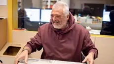 Spillo Altobelli in visita alla redazione del Giornale di Brescia