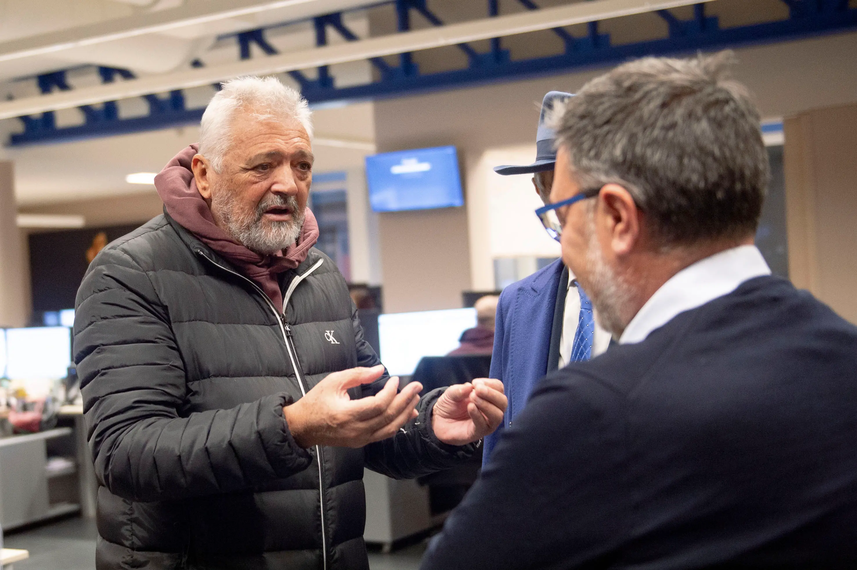 Spillo Altobelli in visita alla redazione del Giornale di Brescia