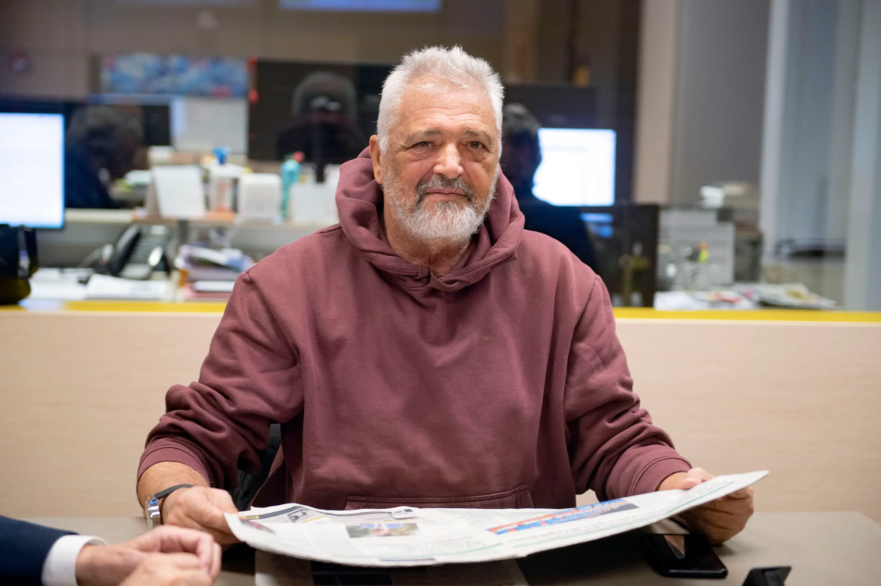 Spillo Altobelli in visita alla redazione del Giornale di Brescia