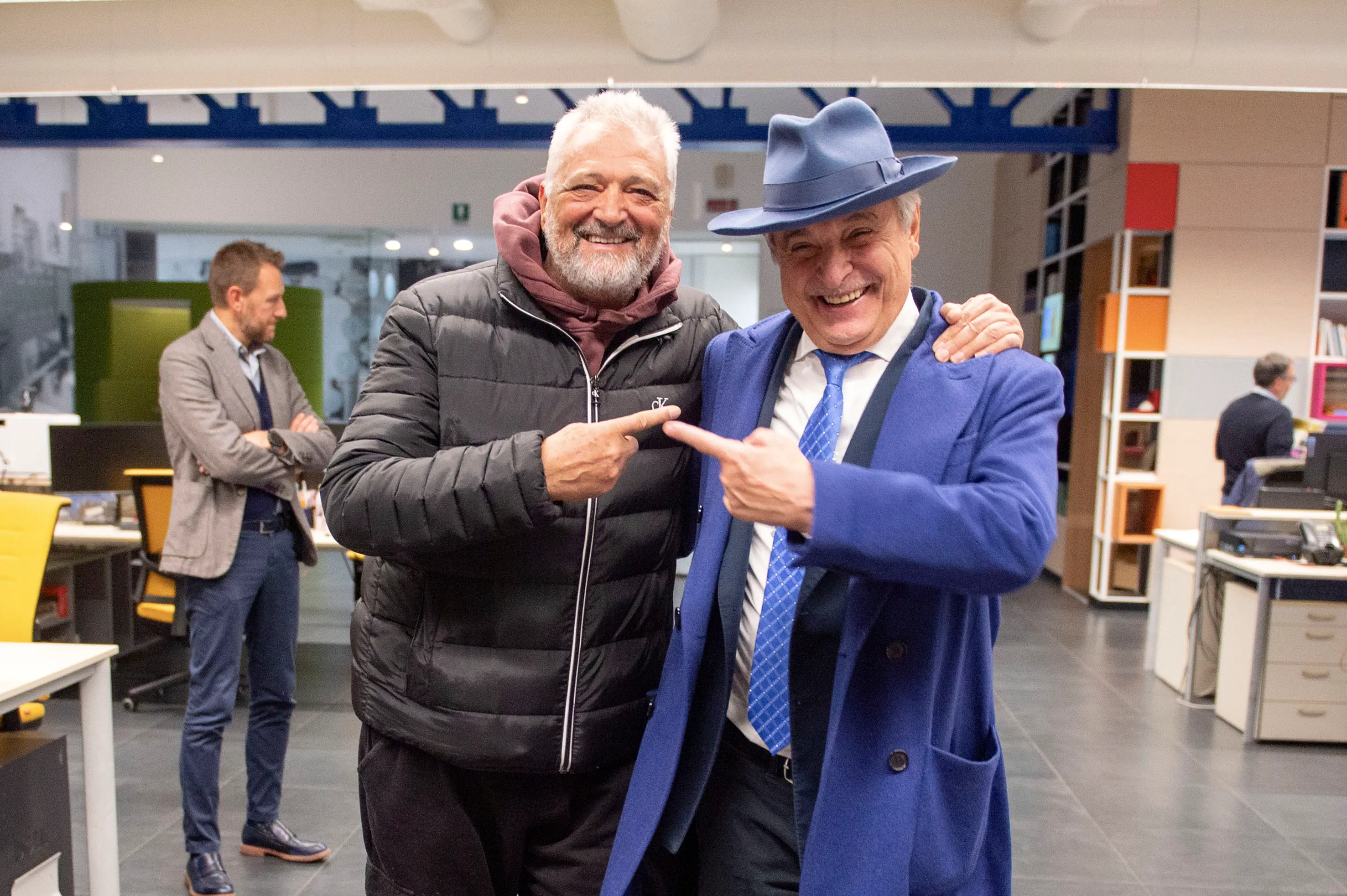 Spillo Altobelli in visita alla redazione del Giornale di Brescia