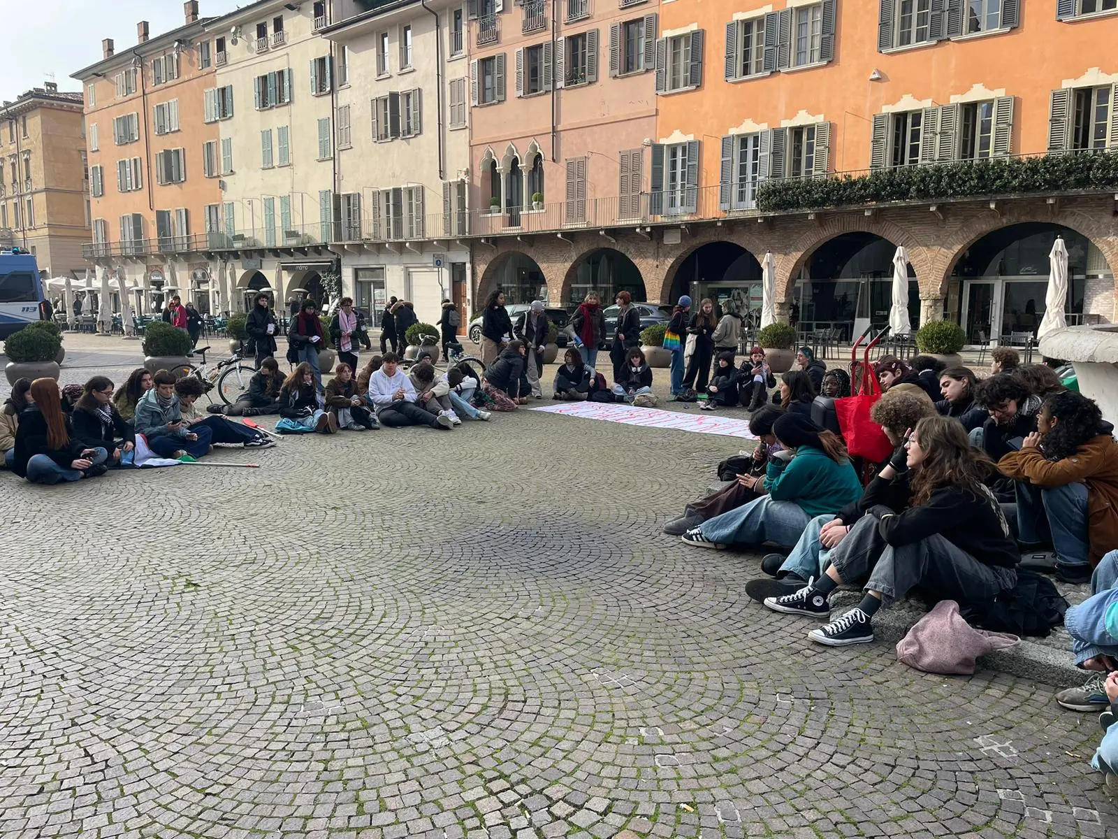 La manifestazione degli studenti a Brescia