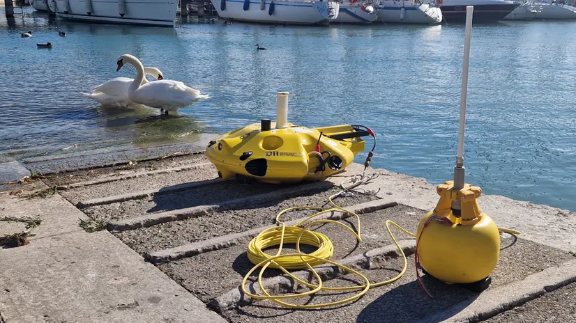 Il robot giallo che fotografa e localizza i rifiuti sui fondali - Foto tratta dai social