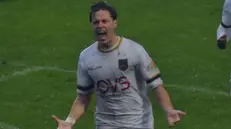 L'esultanza di Andrea Bertazzoli all'88' contro il Crema - © www.giornaledibrescia.it