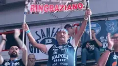 Enzo Langella sugli spalti della Alcott Arena - Foto Alberto Banzola