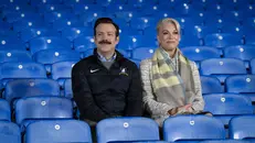 Jason Sudeikis e Hannah Waddingham in “Ted Lasso”, AppleTv