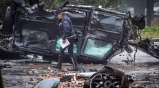 Le auto coinvolte nello scontro mortale - Foto Ansa © www.giornaledibrescia.it