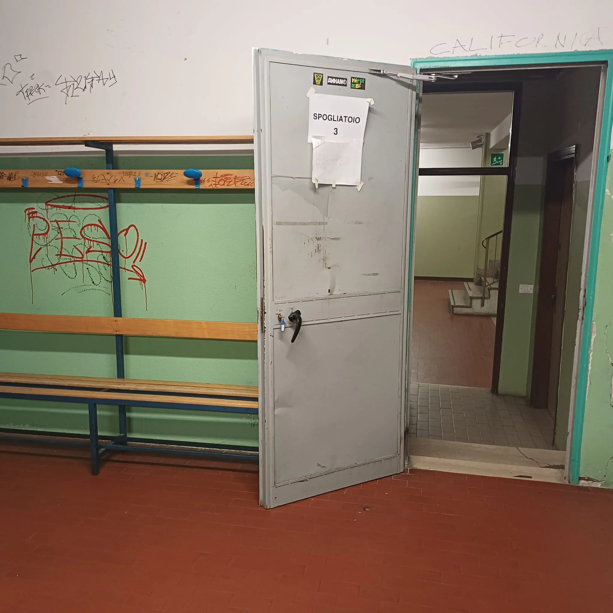 Le condizioni in cui versa la palestra del Tartaglia-Olivieri