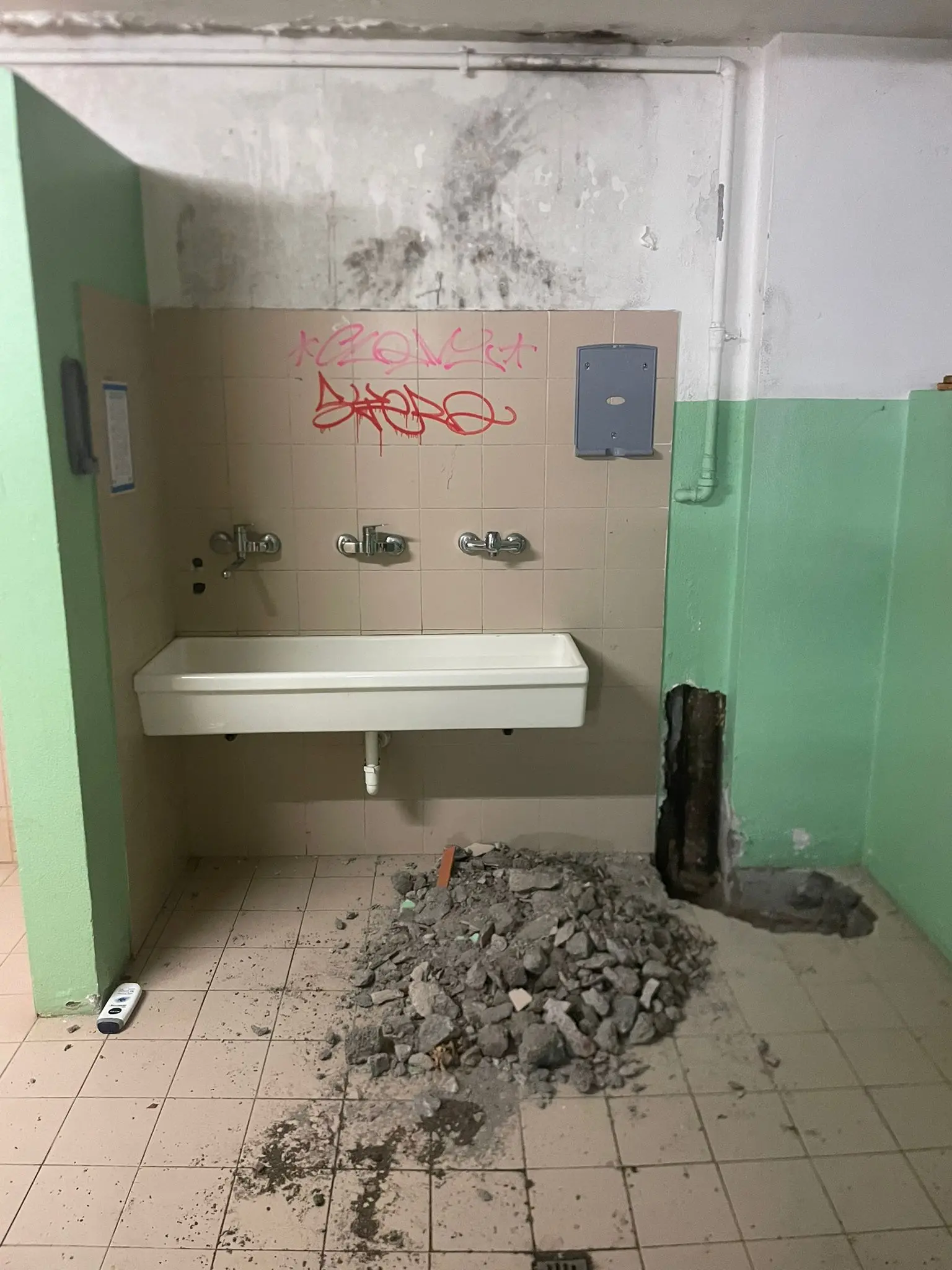 Le condizioni in cui versa la palestra del Tartaglia-Olivieri