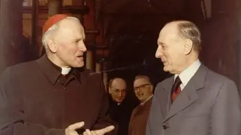 Giuseppe Lazzati con Giovanni Paolo II quando ancora era arcivescovo di Cracovia