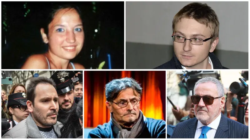 La vittima Chiara Poggi, il condannato Alberto Stasi, gli indagati padre e figlio Sempio e l'ex pm Venditti