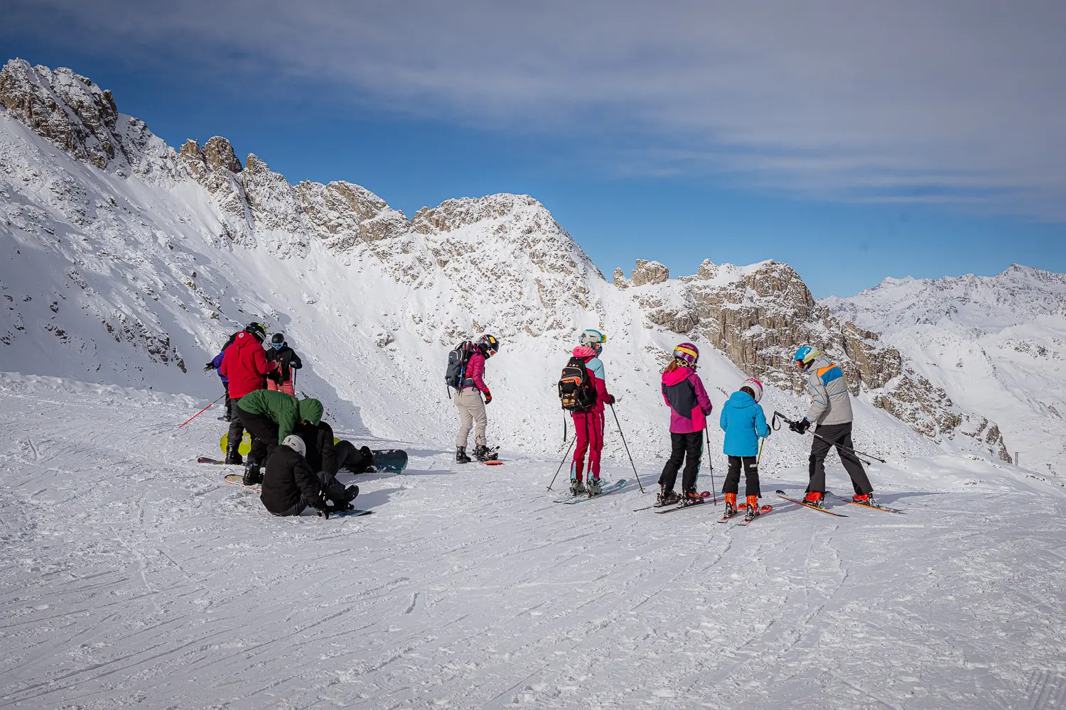 La prima sciata della stagione in Presena