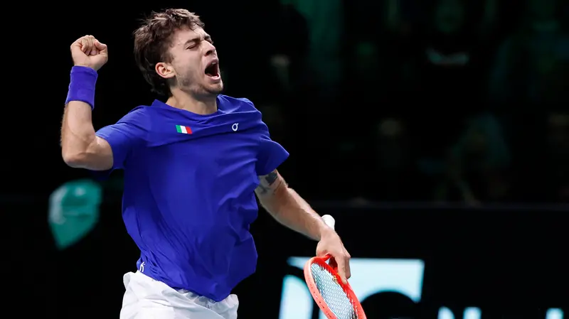 L'esultanza di Cobolli - Foto Ansa/Serena Campanini © www.giornaledibrescia.it