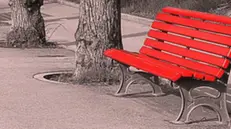 Le panchine rosse nel Garda