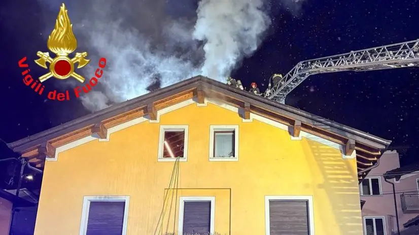 L'abitazione che ha preso fuoco - Foto Vigili del fuoco Brescia