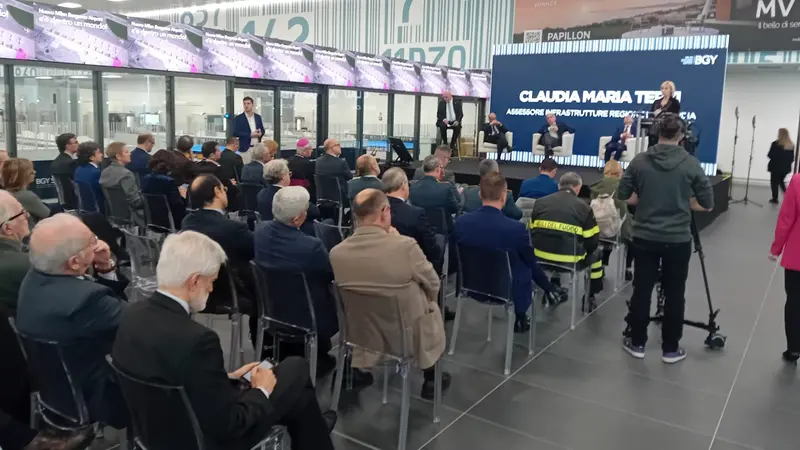 Un momento della presentazione del nuovo terminal