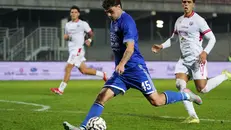 Un'azione durante la parita contro il Carpi - Foto New Reporter Perteghella © www.giornaledibrescia.it