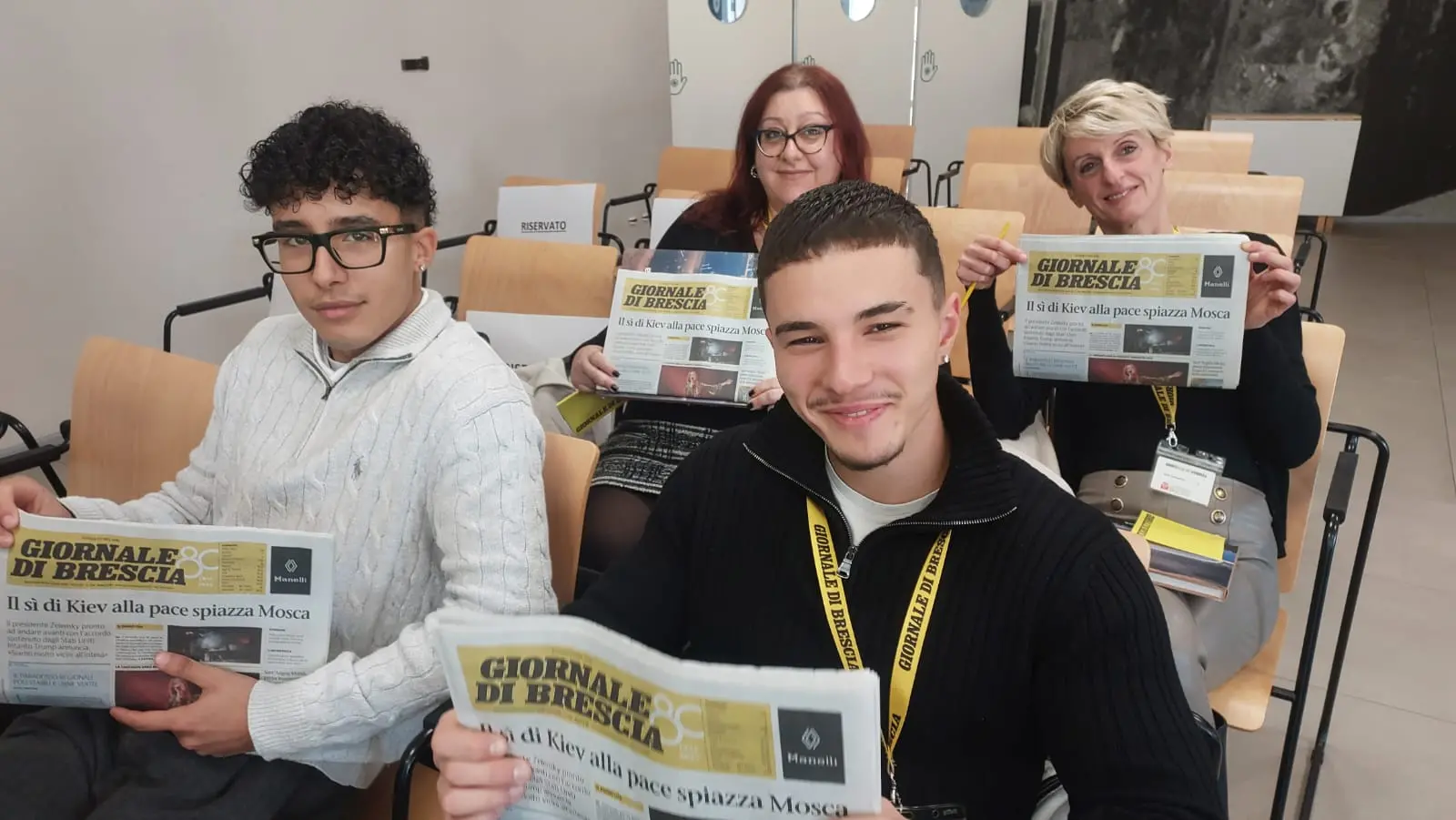 La classe V dell'istituto Grandi Scuole di Brescia in visita al GdB