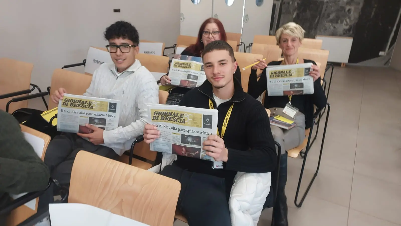 La classe V dell'istituto Grandi Scuole di Brescia in visita al GdB