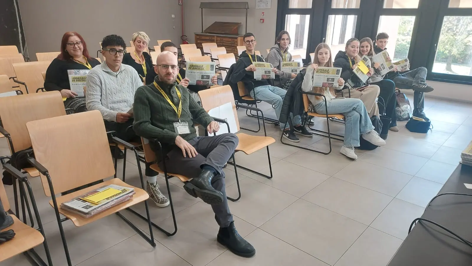 La classe V dell'istituto Grandi Scuole di Brescia in visita al GdB