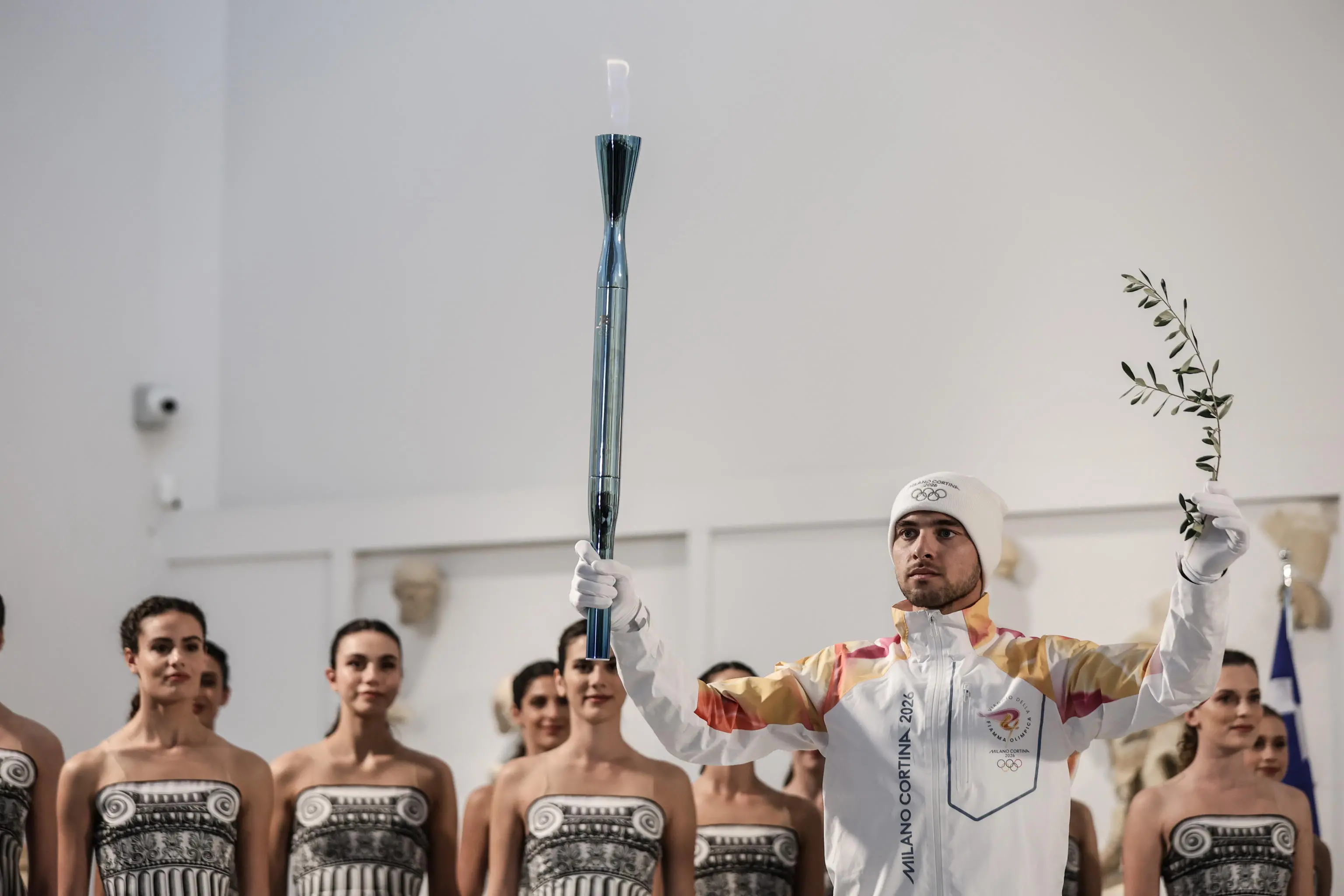 L'accensione della fiamma olimpica a Olimpia