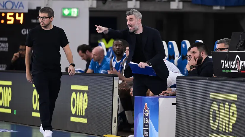 Gianpaolo Alberti (a destra) con coach Cotelli - Foto New Reporter Checchi © www.giornaledibrescia.it