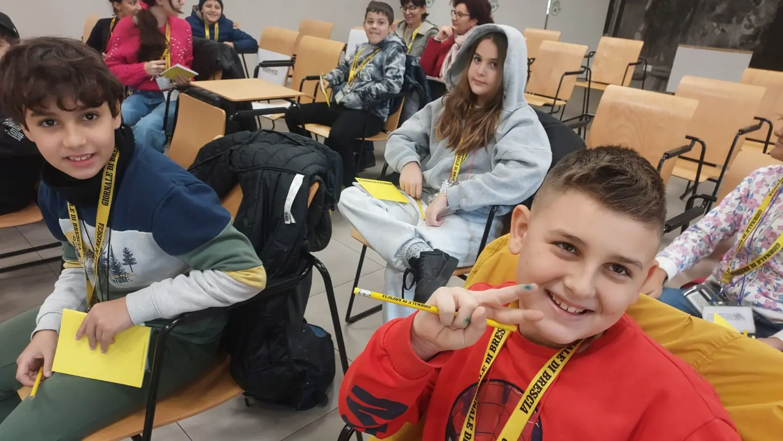 La classe V A della primaria Mario Lodi di Brandico in visita al GdB