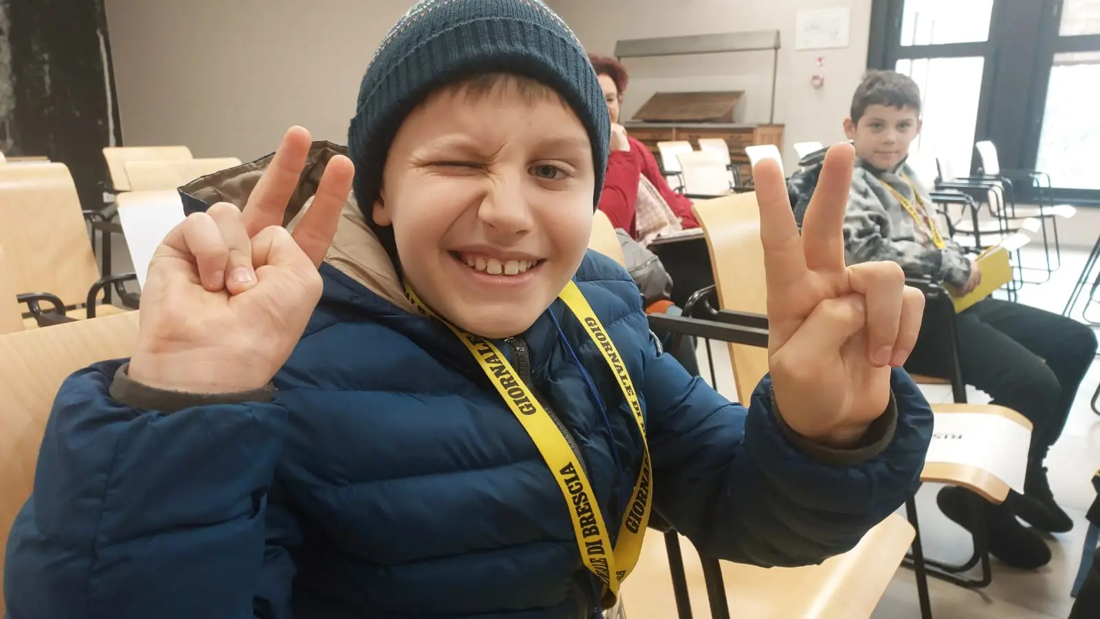 La classe V A della primaria Mario Lodi di Brandico in visita al GdB