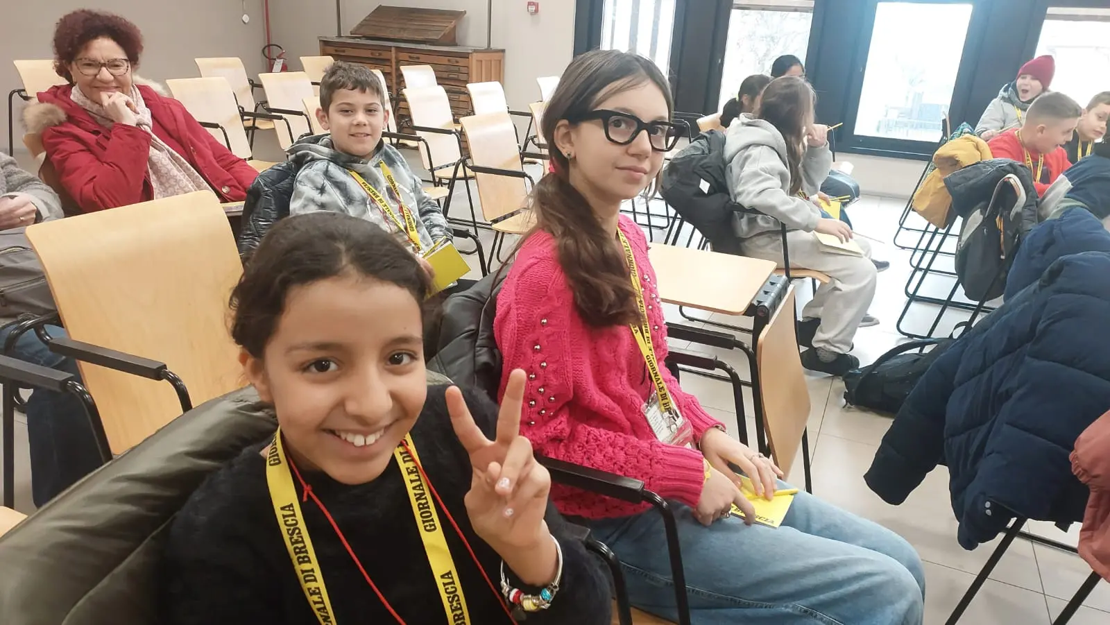 La classe V A della primaria Mario Lodi di Brandico in visita al GdB