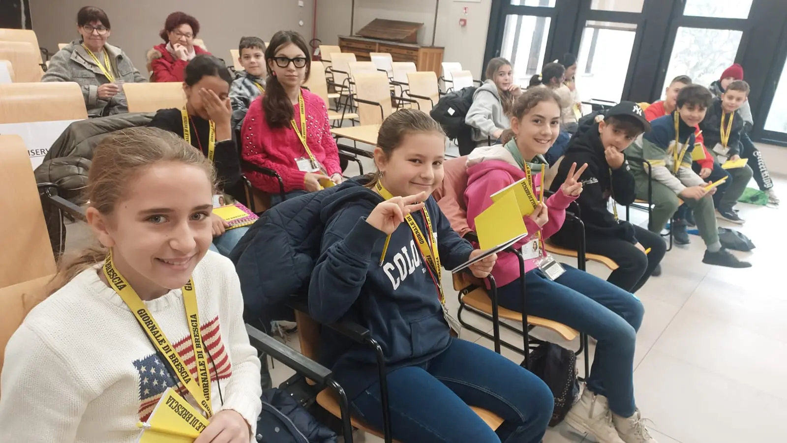 La classe V A della primaria Mario Lodi di Brandico in visita al GdB