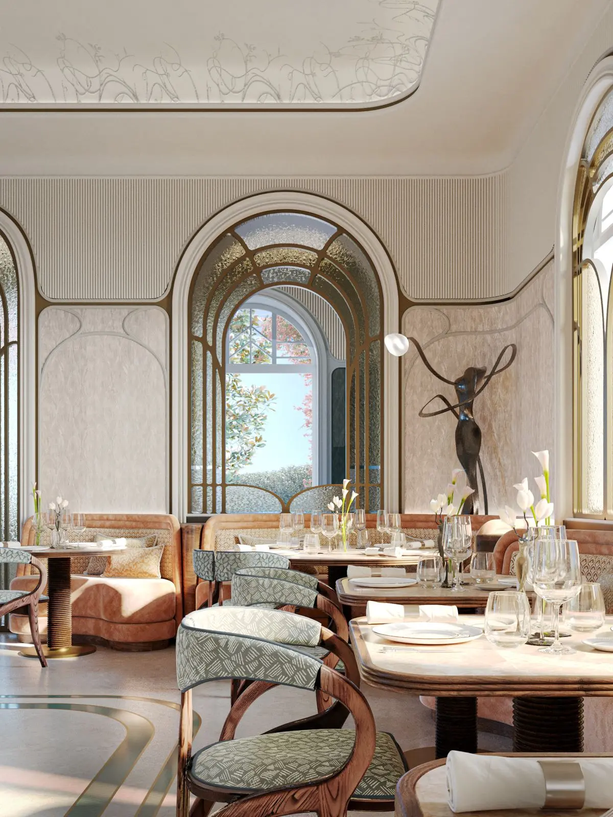 Nei rendering dei progettisti, il futuro aspetto degli interni