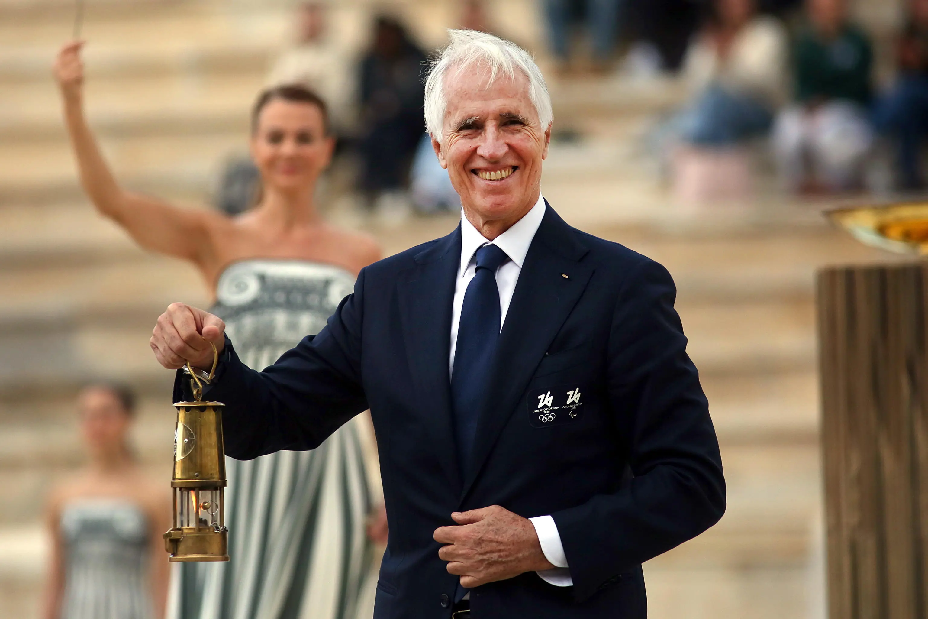 L'accensione della fiamma olimpica ad Atene