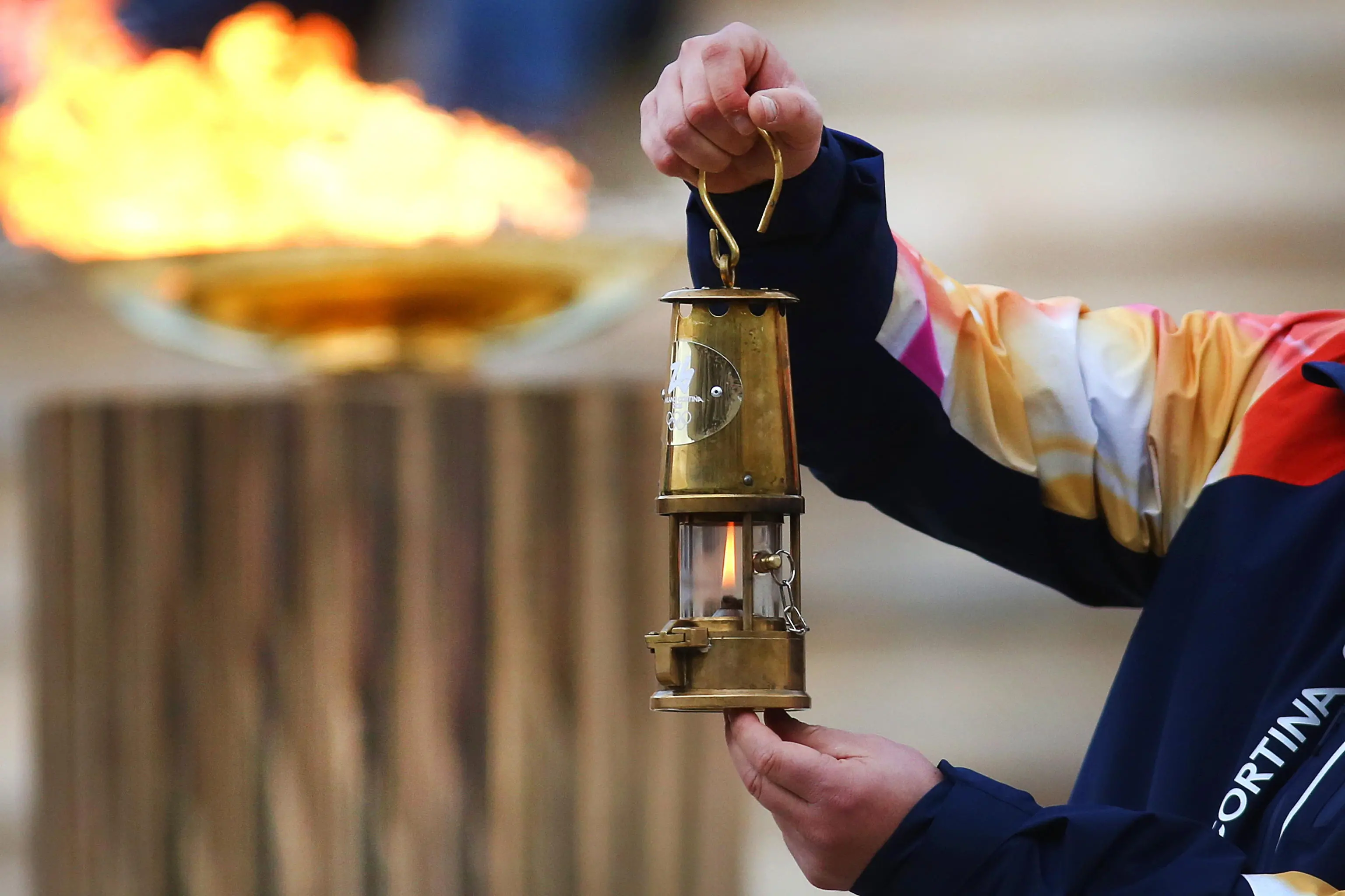 L'accensione della fiamma olimpica ad Atene