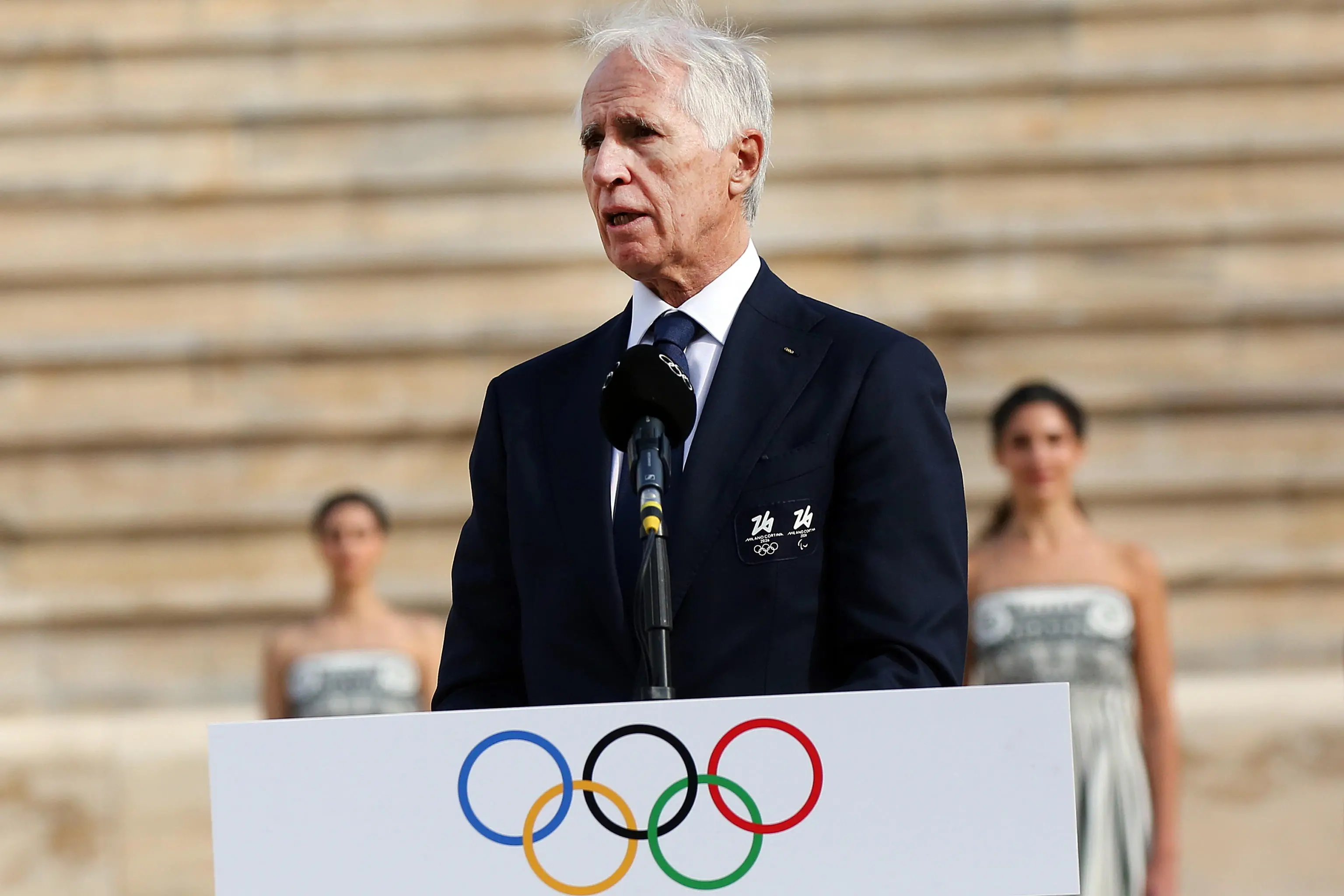 L'accensione della fiamma olimpica ad Atene