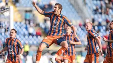 Esultanza durante Union Brescia - Albinoleffe - Foto New Reporter Comincini  © www.giornaledibrescia.it