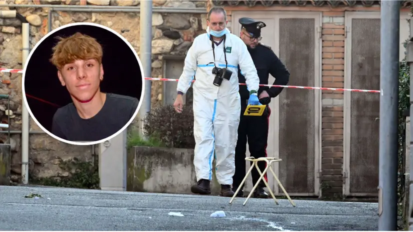 Gli investigatori sul luogo del delitto e, nel tondo, Matias Pascual © www.giornaledibrescia.it