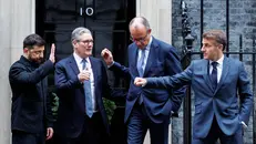 Volodymyr Zelensky, Keir Starner, Friedrich Merz ed Emmanuel Macron - Foto Ansa © www.giornaledibrescia.it