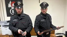 Alcune delle armi sequestrate